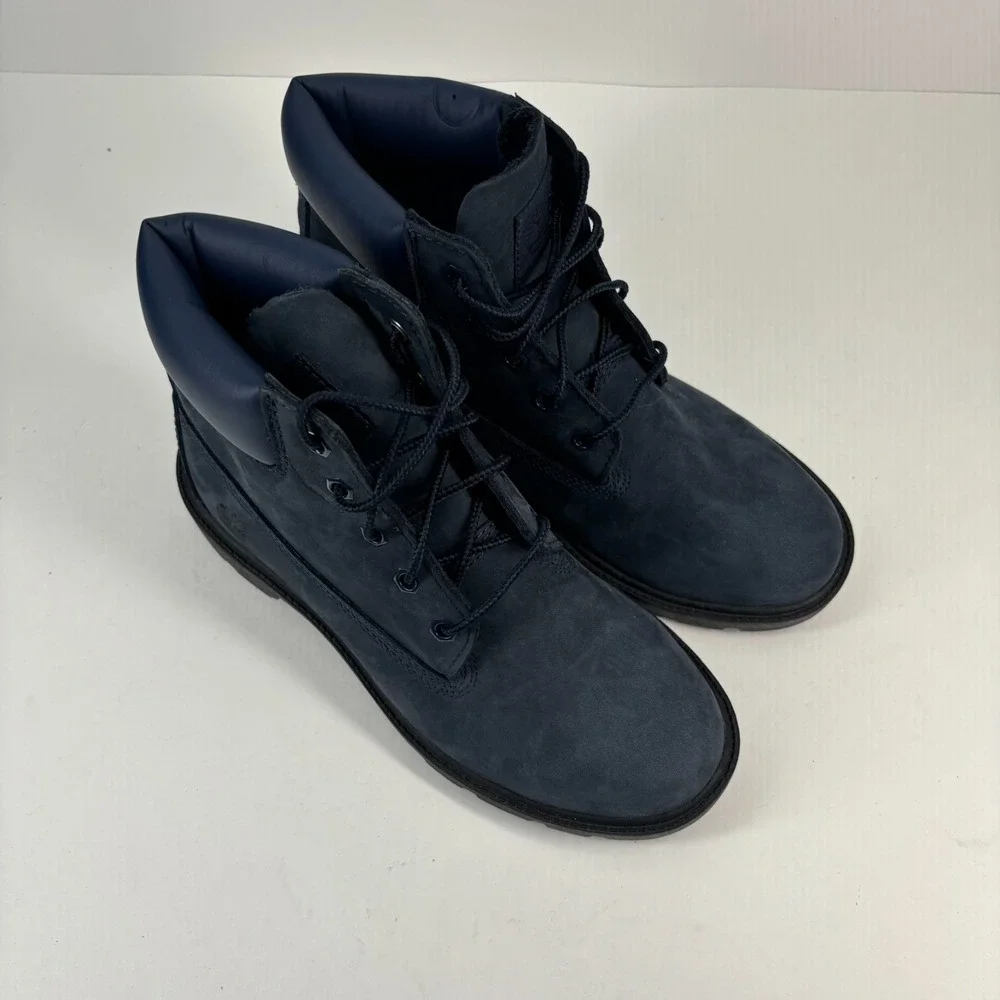 Timberland 6-Inch Youth Boys US 4 Navy Nubuck Waterproof Ankle Hiking Boot A6298